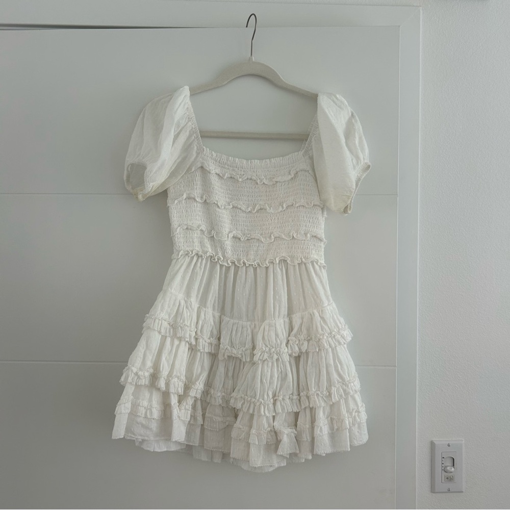 LoveShackFancy fellows mini dress white